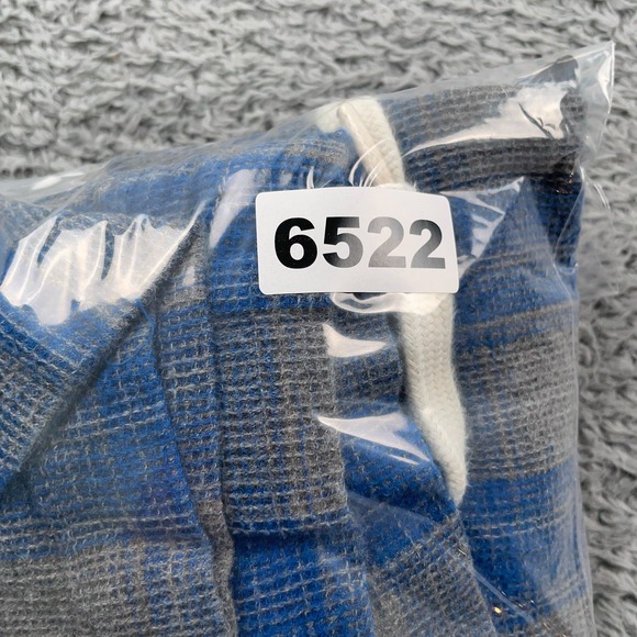 Kavu Pants Mens Medium Blue Gray Plaid Lounge Drawstring Casual Woven Cotton - Picture 10 of 10